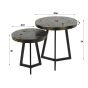 Maron ronde salontafels - zwart/goud - set van 2 van het woonmerk Kick