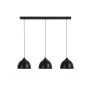 Kylie hanglamp 3L - mat zwart-goud