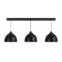 Kylie hanglamp 3L - mat zwart-goud