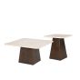 Brix Bottecino bijzettafel vierkant 75 cm - donkerbruin/beige