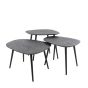 Kiran organische salontafels - set van 3 - metallic - grijs