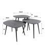 Kiran organische salontafels - set van 3 - metallic - grijs