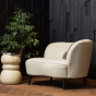 Sara lounge fauteuil rechts teddy off white van het woonmerk Woood