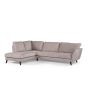 Collin 3-zits hoekbank links stof - beige/poot zwart
