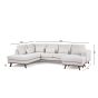Melva 3-zits hoekbank links stof - beige