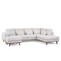 Melva 3-zits hoekbank rechts stof - beige