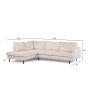 Lois 3-zits hoekbank rechts stof - beige