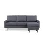 Nola 3-zitsbank L+R stof - donkergrijs