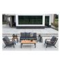 Donnan loungeset aluminium/bamboo grijs