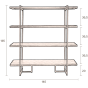 Class wandrek MDF 40x140x146 cm bruin/goud