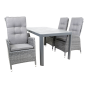 Tuintafel castilla onbonte 160x90 cm - lichtgrijs