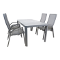 Tuintafel castilla onbonte 160x90 cm - lichtgrijs