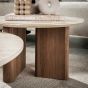 Dexter salontafel set van 2 rechthoekige poot - mdf/keramiek travertine
