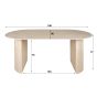 Giles eettafel 180 cm keramiek - naturel