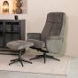 Bergen fauteuil + hocker - antraciet