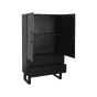 Santos 2-deurs hoge kast mangohout zwart 94 cm