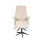 Bergen draaibare fauteuil bouclé - naturel + hocker