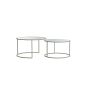 Talca salontafel set van 2 - rib glas/crème