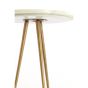 Prato bijzettafel set van 2 ø43x53 cm marmer - wit+antiek brons