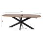 Estes eettafel 180 cm ovale massief mango - zand