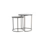 Talca bijzettafel set van 2 Ø41x46+Ø49x52 cm - donkerbruin