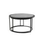Talca salontafel set van 2 Ø67,5x39,5+Ø75x45 cm - zwart