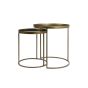 Talek bijzettafel set van 2 - smoke glas/antiek brons