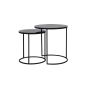 Tabun bijzettafel set van 2 - glas antiek/mat zwart
