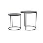 Tabun bijzettafel set van 2 - glas antiek/mat zwart