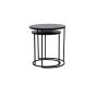 Tabun bijzettafel set van 2 - glas antiek/mat zwart