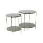 Besut bijzettafel set van 2 - marmer groen/glas