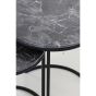 Alfio bijzettafel set van 2 - bruin marmer/zwart