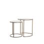 Ferati ronde bijzettafels set van 2 - glas helder/goud