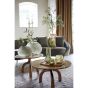 Mello salontafel Ø76 cm - glans bruin brons/glas taupe