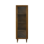 Mocu kast 58x40x180 cm glas/hout bruin van het woonmerk Light&Living