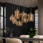 Ruby hanglamp gestreept glas 7L - amberkleurig