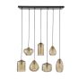 Ruby hanglamp gestreept glas 7L - amberkleurig