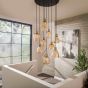 Ricardo hanglamp 9L getrapt - amberkleurig glas