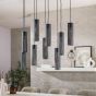 Randall hanglamp 5+4 tube mesh - artic zwart