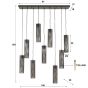 Randall hanglamp 5+4 tube mesh - artic zwart