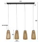 Laela hanglamp 4L hout van het woonmerk Fraaai
