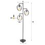 Caleb vloerlamp 3L metaal 155 cm van het woonmerk Fraaai