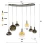 Amira hanglamp 4+3-lichts - sienna bruin