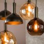Amira hanglamp 4+3-lichts - sienna bruin