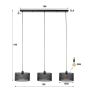 Stella hanglamp 3L rond - artic zwart