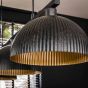 Leonie hanglamp 3L halfronde kap-ribbel