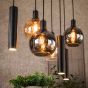 Bruno hanglamp tricolore 4+3-lichts - artic zwart