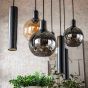 Bruno hanglamp tricolore 4+3-lichts - artic zwart