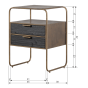 Polite nachtkastje metaal/hout antique brass van het woonmerk BePurehome