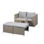 Cora 5 pcs loungeset wicker - beige/bruin